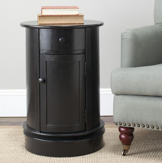 Safavieh Tabitha Distressed Black Swivel Accent Table-3