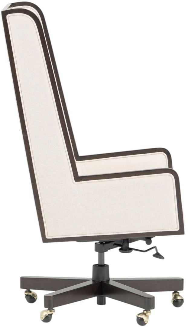 Michael Amini® Belmont Place Beige/Espresso Swivel Desk Chair-2