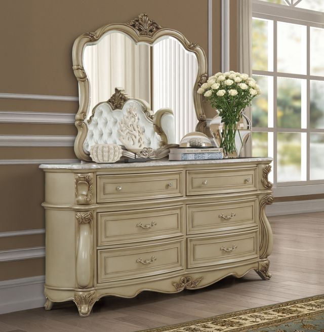 New Classic® Home Furnishings Monique Champagne Dresser and Mirror-2