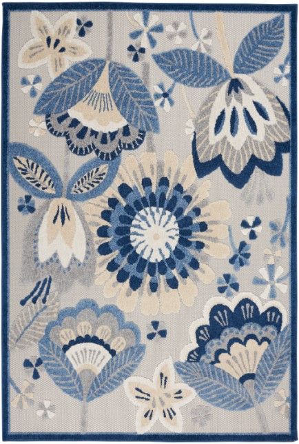 Nourison Home™ Aloha Blue Gray 5'x8' Area Rug-0