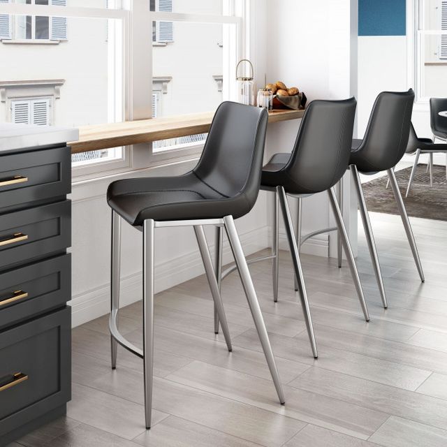 Zuo® Modern Magnus Black/Silver Counter Chair-2
