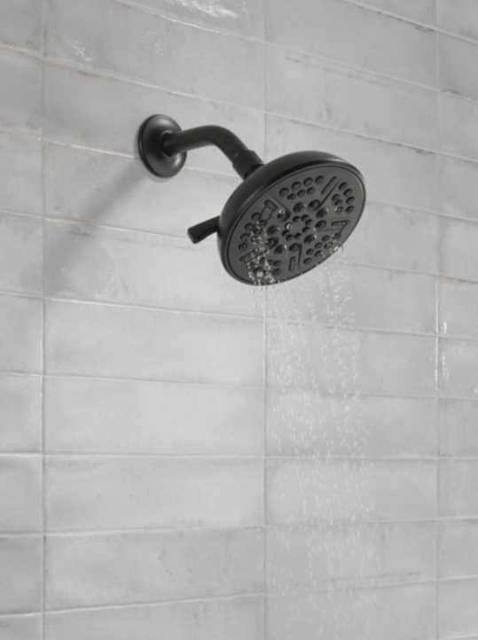 Delta Universal Showering Matte Black 6" 8-Setting Shower Head-3