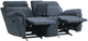 Homelegance® Clifton Blue Double Manual Reclining Glider Loveseat with Center Console-2