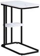 Crown Mark Ida White Chairside Table with Black Frame-0