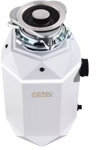 FORNO ACQUA® BrightDIAMOND 1 HP Continuous Feed Moonstone Garbage Disposal with Surround LED and Integrated Air Switch-2