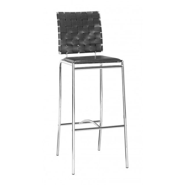 Zuo® Modern Criss Cross Black Bar Chair-0