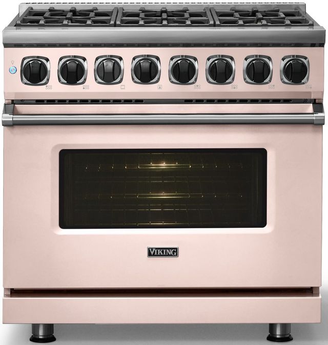 Viking® 7 Series 36" Blush Pro Style Dual Fuel Range-2