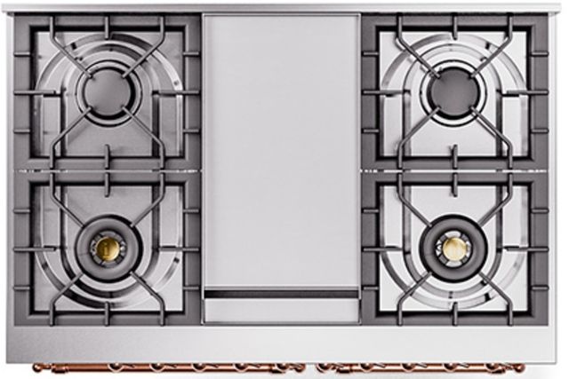 Ilve® Nostalgie II Series 40" Blue Grey Pro Style Dual Fuel Range-2