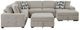 Homelegance® Raife 5-Piece Taupe Right-Arm Facing Sleeper Sectional with Chaise and Ottoman-2