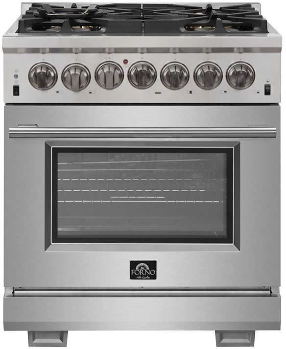 FORNO® Capriasca 30" Stainless Steel Pro Style Dual Fuel Range-0