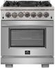 FORNO® Capriasca 30" Stainless Steel Pro Style Dual Fuel Range-0