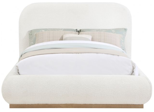 Meridian Furniture Vaughn Cream/Natural Full Boucle Fabric Upholstered Panel Bed-1