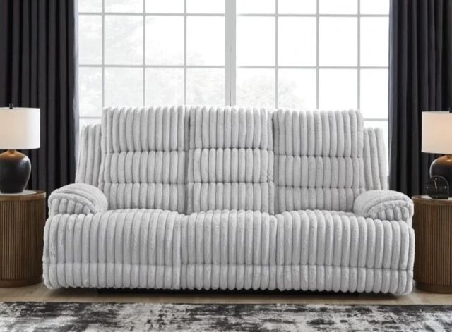 Signature Design by Ashley® Rhines Falls Alloy Power Reclining Sofa with Drop Down Table-1