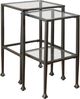 Coaster® Leilani 2-Piece Glass Top Nesting Tables with Black Metal Base -0