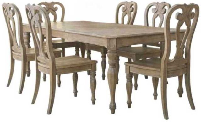 Liberty Furniture Magnolia Manor 7-Piece Weathered Bisque Alternate Dining Set-0
