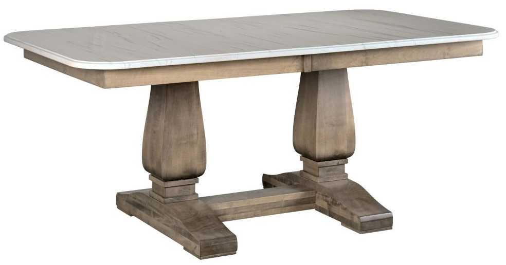 Country View Woodworking Customizable Make It Your Way 11 Brown Maple Top Dining Table with 2 Self Store Leaves