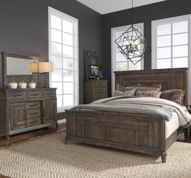 Liberty Furniture Artisan Prairie 4-Piece Dark Brown Queen Panel Set-0