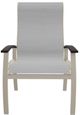 Telescope Casual Belle Isle Abalone/Desert Aluminum/Fabric Outdoor Sling Supreme Arm Chair with Chestnut Rustic Polymer Arm Accent-1