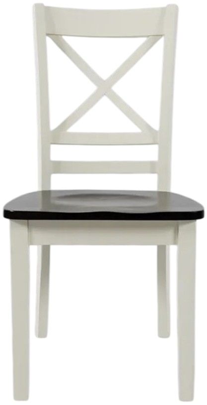 Jofran Inc. Asbury Park Autumn Brown/White X-Back Dining Side Chair-2