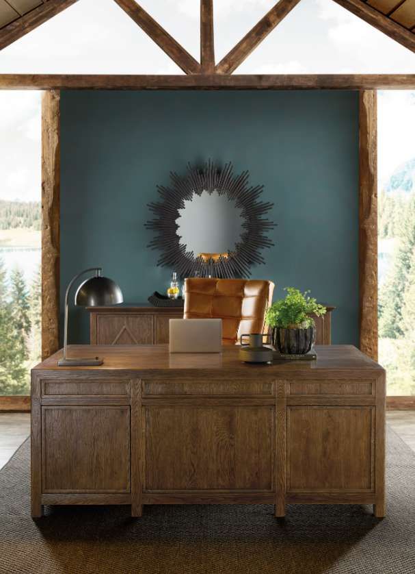 Hooker® Furniture Driftwood Worn Saddle Executive Desk-1