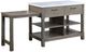 ACME Furniture Feivel Rustic Oak Kitchen Island with Pull Out Table-0