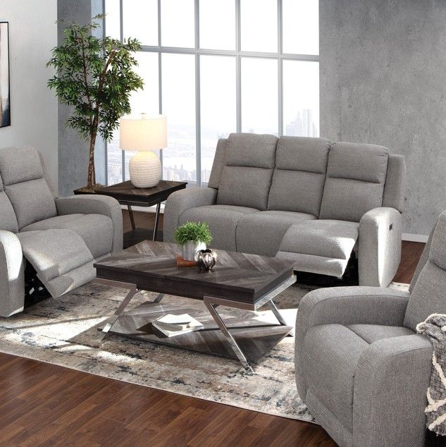 CHEERS Hyde Park Steel Power Reclining Sofa CHEERS Hyde Park Steel Power Reclining Sofa