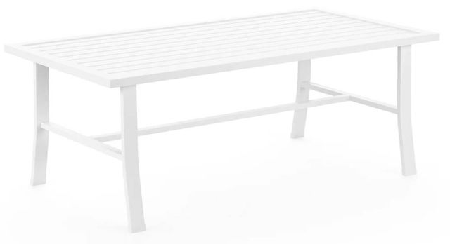 Sunset West Bristol Satin White Aluminum Outdoor Coffee Table-0