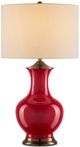 Currey & Company Lilou Eggshell/Red Table Lamp-0