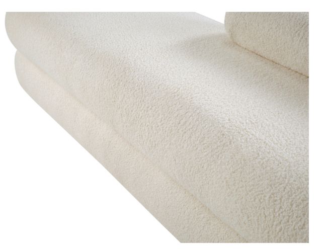 Meridian Furniture Kennedy Cream Teddy Fabric Bench-3