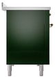 Ilve® Nostalgie II Noblesse 48'' Emerald Green Pro Style Induction Range with Brass Trim-2