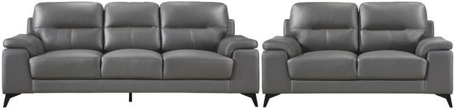 front view of the Toledo Dark Gray 2-Pc Living Room Set