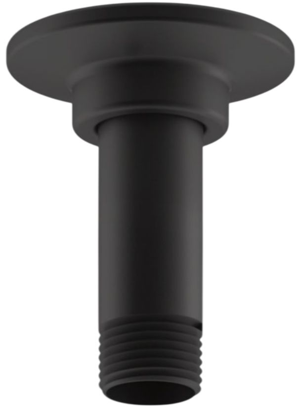 KOHLER® Matte Black 3" Ceiling-Mount Single-Function Rainhead Arm and Flange-0
