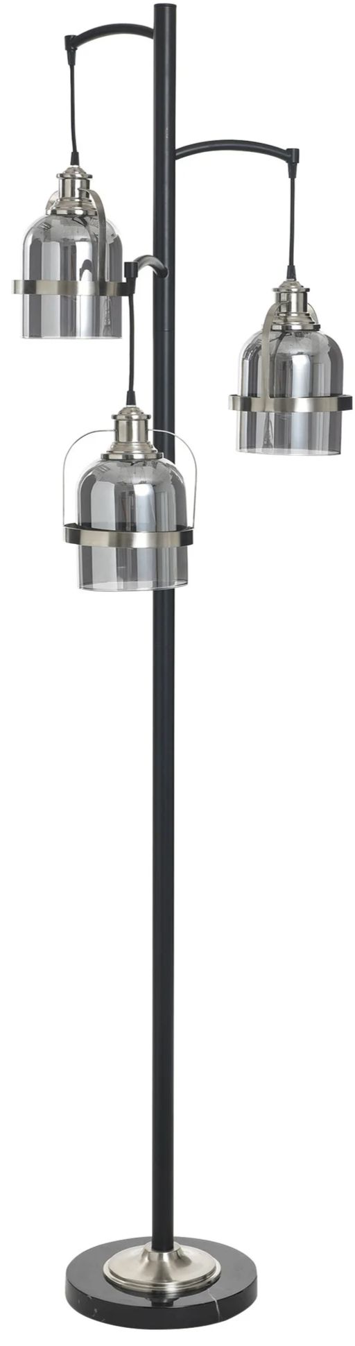 Stylecraft Black/Brushed Steel Floor Lamp-0