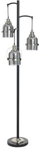Stylecraft Black/Brushed Steel Floor Lamp-0