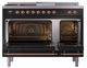 Ilve® Nostalgie II Noblesse 48'' Glossy Black Pro Style Dual Fuel Range with Copper Trim-1