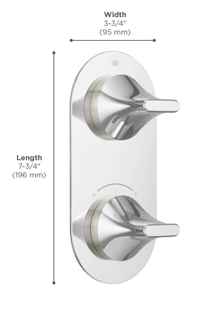 DXV Modulus Matte Black 2-Handle Thermostatic Valve Trim Only-3