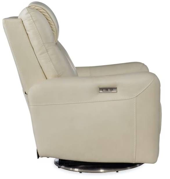 Hooker® Furniture RC Steffen Aline Snow Swivel Power Recliner with Power Headrest-3