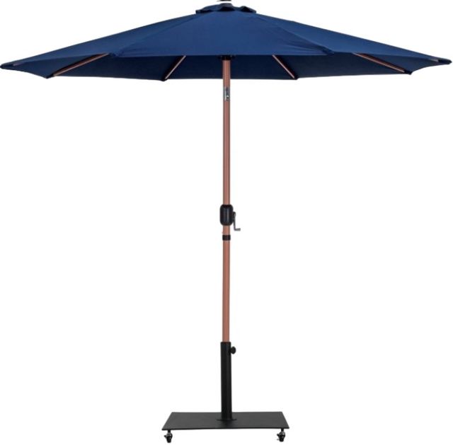 Meridian Furniture Fiji Navy/Black Aluminum Outdoor Patio Umbrella and Base-0