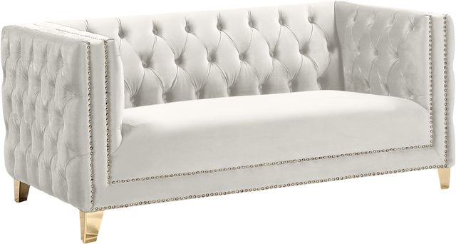 Meridian Furniture Michelle Cream Velvet Loveseat-0