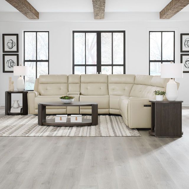 Liberty Furniture Carrington 6-Piece Baja Stone Leather L-Shape Power Reclining Sectional Sofa-1
