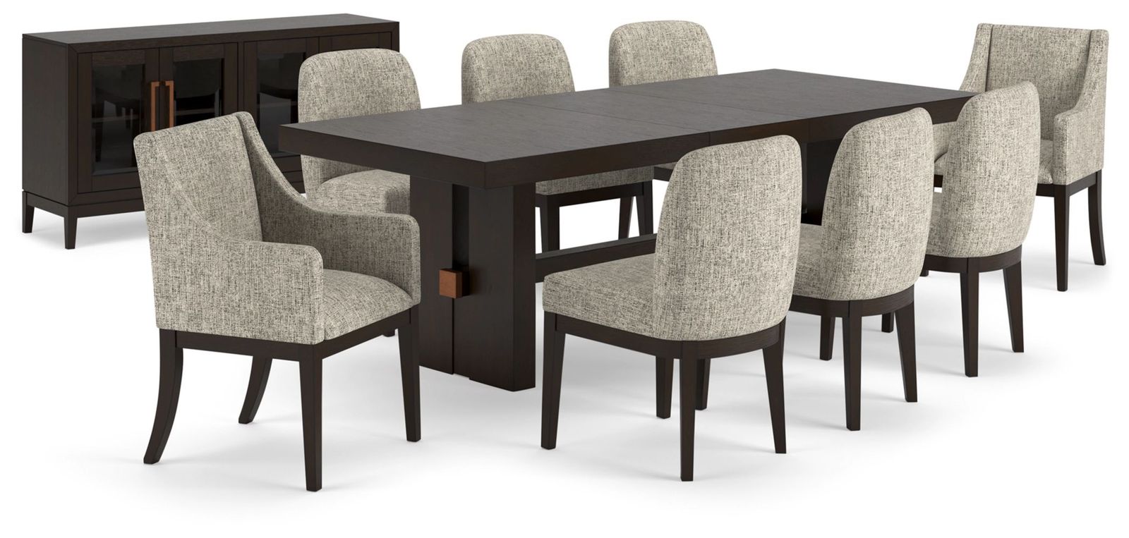 Signature Design by Ashley® Burkhaus 10-Piece Dark Brown Dining Table Set