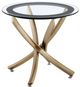Coaster® Brooke 3-Piece Tempered Glass Top Occasional Table with Rose Brass Base Set-1