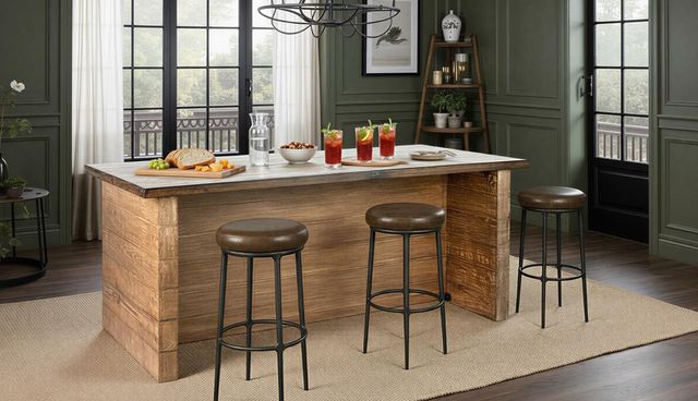 Nest Home Collections Mateo Black/Brown Counter Stool-1