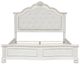 Benchcraft® Montelaine Antique White King Upholstered Panel Bed-4
