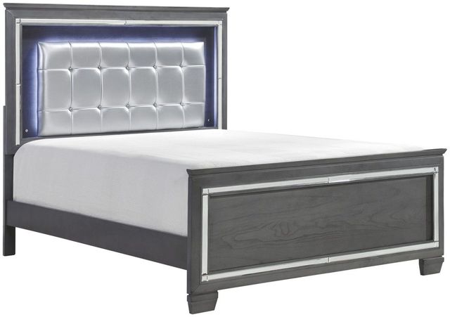 Mazin Furniture Allura Gray/Silver Full Panel Bed-0