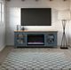 Legends Home Ithaca Blue Denim/Bourbon 66" Fireplace Console-1