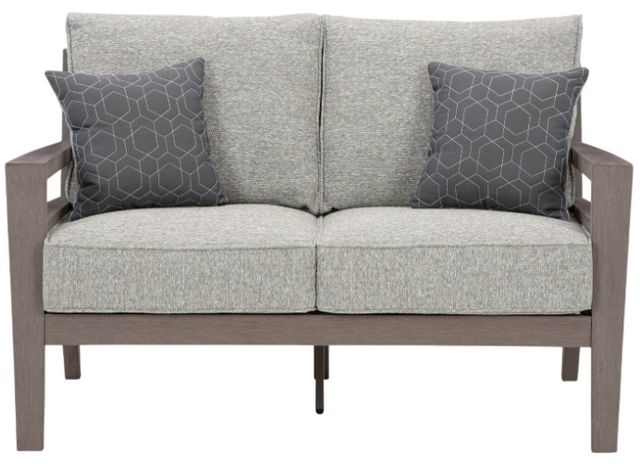 Signature Design by Ashley® Hillside Barn Brown/Gray Fabric/Resin Outdoor Loveseat with Cushion-1