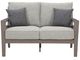 Signature Design by Ashley® Hillside Barn Brown/Gray Fabric/Resin Outdoor Loveseat with Cushion-1