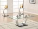 Coaster® Pruitt 3-Piece Tempered Glass Top Occasional Table with Black/Satin Silver Base Set-5