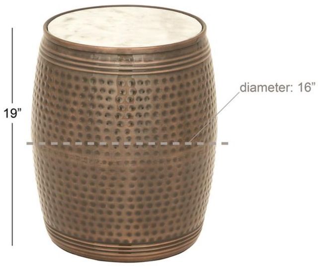 Deco Marche Marble Top Side Table with Brown Base-1